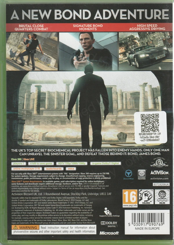 007: Blood Stone (Xbox 360) (achterkant)