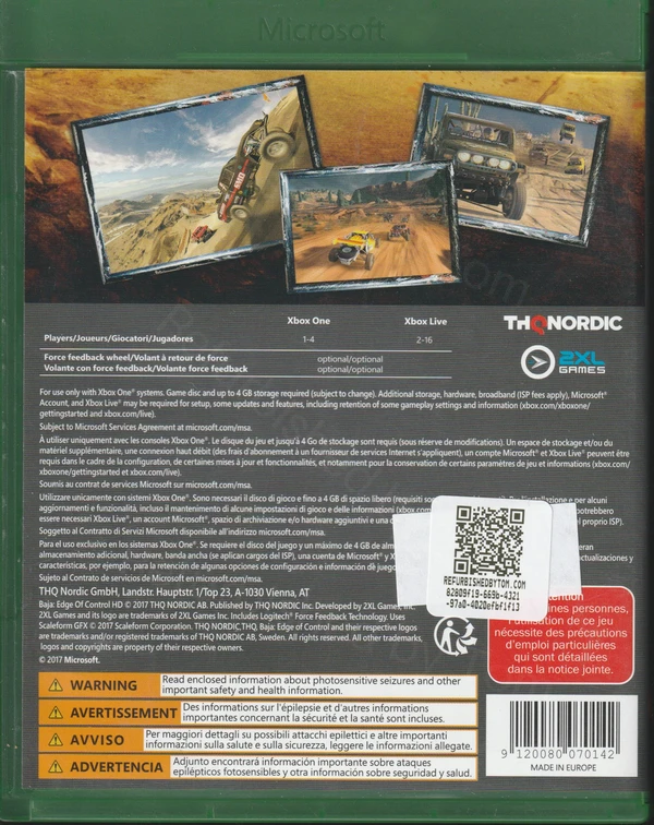 Baja: Edge of Control HD (Xbox One) (achterkant)