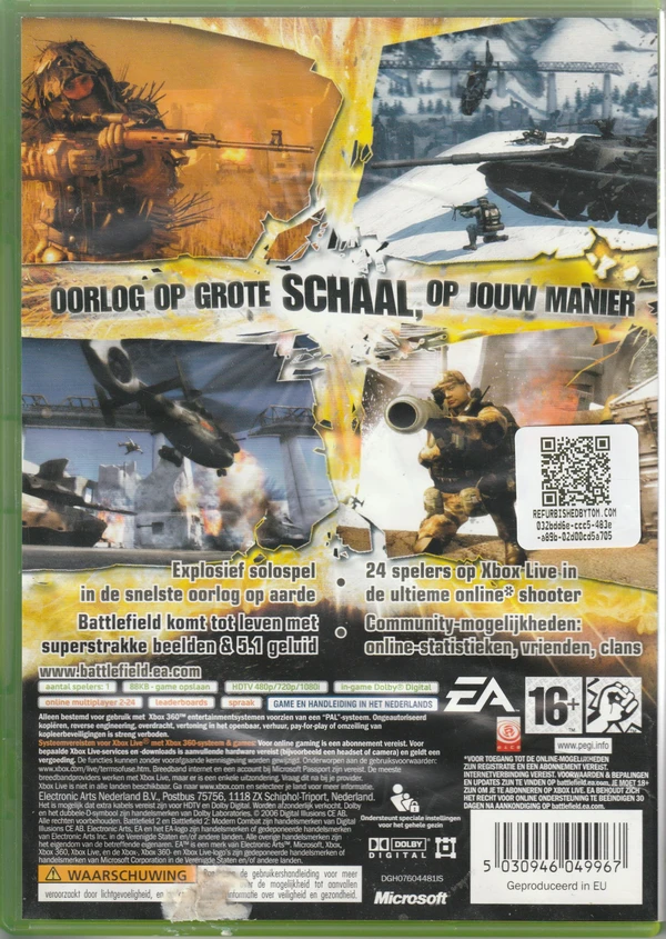 Battlefield 2: Modern Combat (Xbox 360) (achterkant)