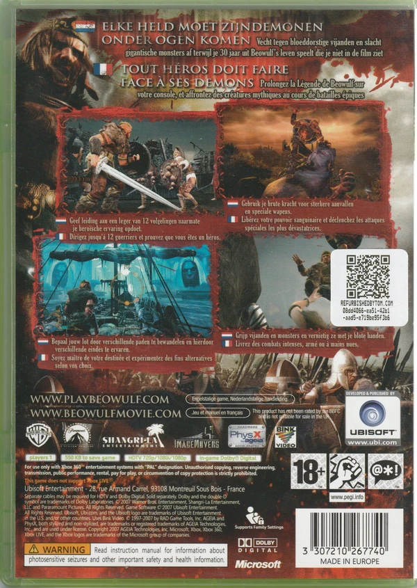Beowulf: The Game (Xbox 360) (achterkant)