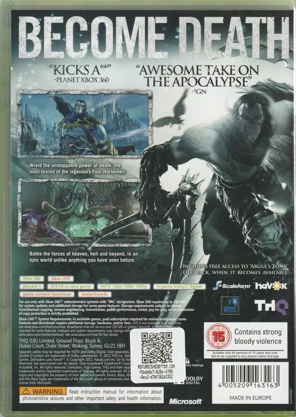 Darksiders II (Xbox 360) (achterkant)