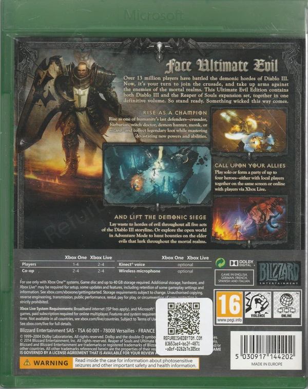 Diablo III (Xbox One) (achterkant)