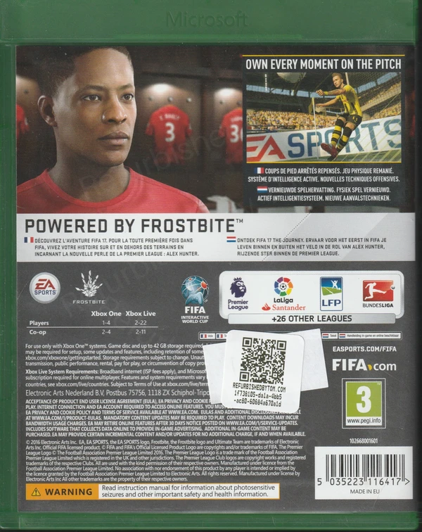 FIFA 17 (Xbox One) (achterkant) FIFA 17 (Xbox One) (achterkant)