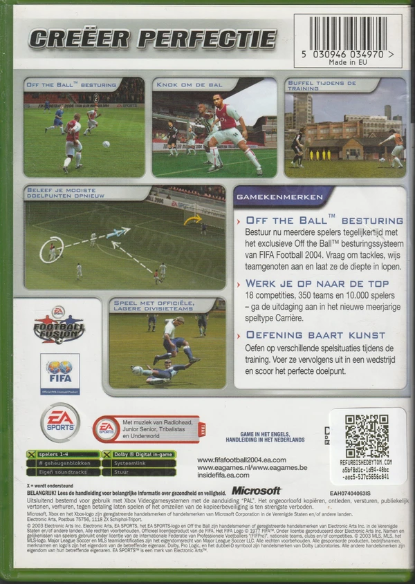 FIFA Football 2004 (Xbox Original) (achterkant) FIFA Football 2004 (Xbox Original) (achterkant)