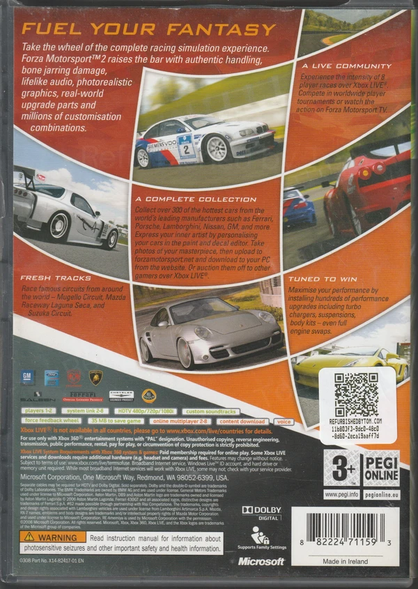Forza Motorsport 2: Classics (Xbox 360) (achterkant) Forza Motorsport 2: Classics (Xbox 360) (achterkant)