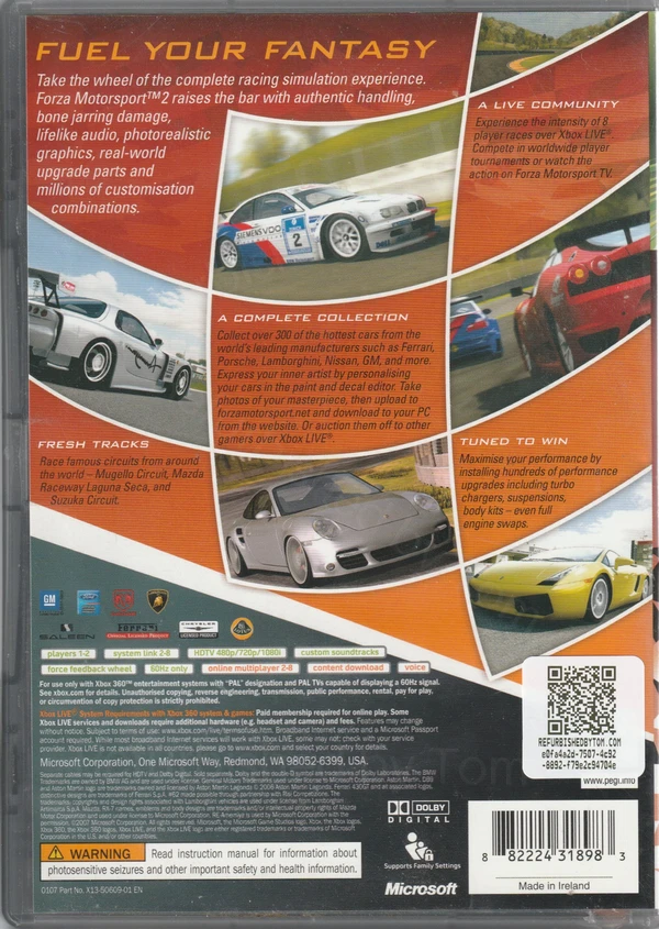 Forza Motorsport 2 (Xbox 360) (achterkant) Forza Motorsport 2 (Xbox 360) (achterkant)