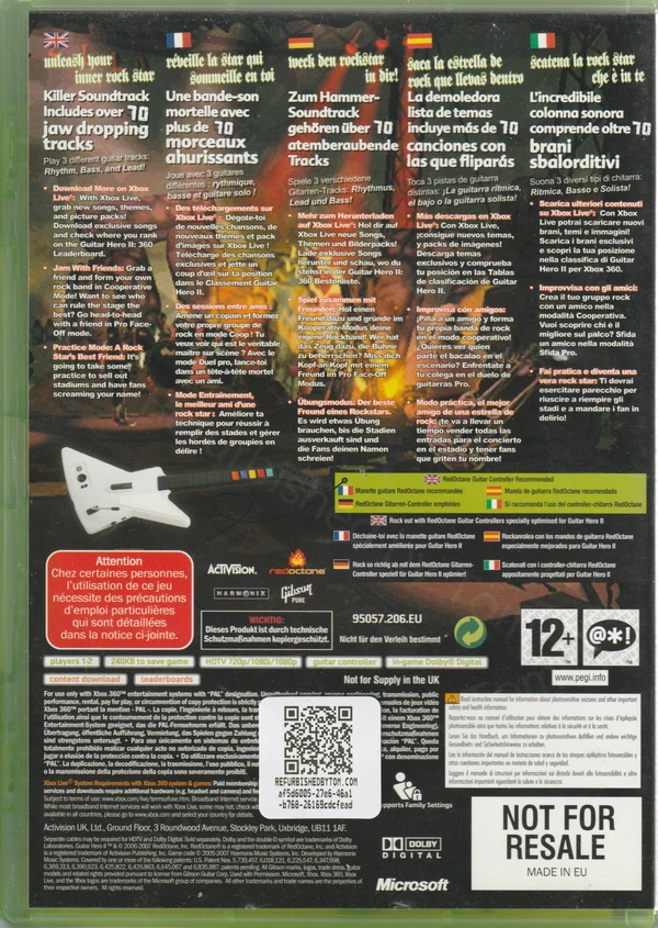 Guitar Hero II (Xbox 360) (achterkant) Guitar Hero II (Xbox 360) (achterkant)