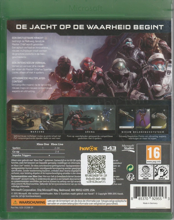 Halo 5: Guardians (Xbox One) (achterkant)
