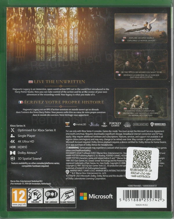 Hogwarts Legacy (Xbox Series X) (achterkant)