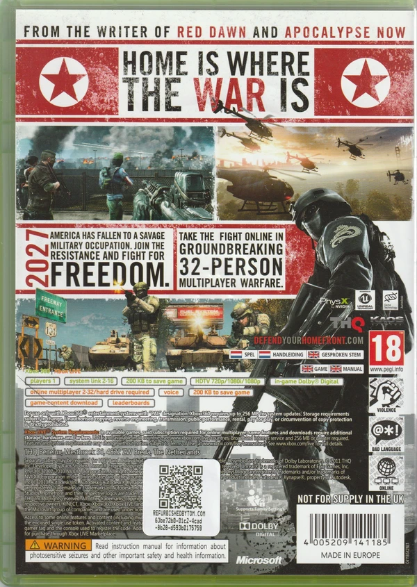 Homefront (Xbox 360) (achterkant) Homefront (Xbox 360) (achterkant)