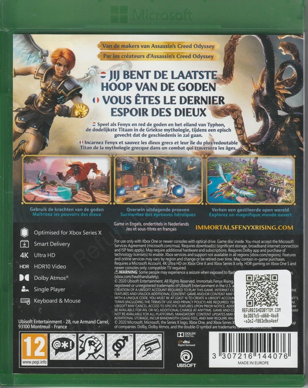 Immortals Fenyx Rising (Xbox One / Xbox Series X) (achterkant) Immortals Fenyx Rising (Xbox One / Xbox Series X) (achterkant)