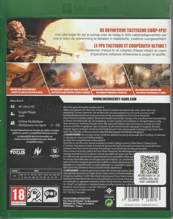 Insurgency: Sandstorm (Xbox One) (achterkant)
