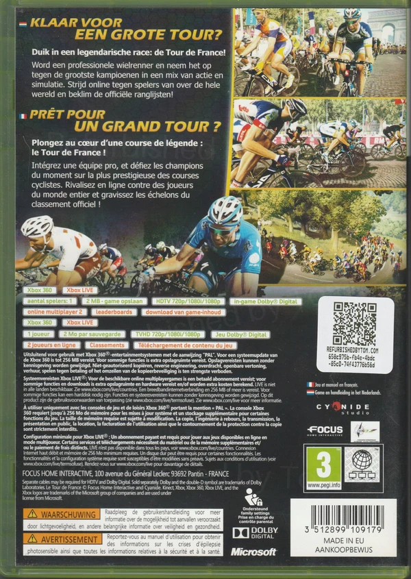 Le Tour de France 2012 (Xbox 360) (achterkant) Le Tour de France 2012 (Xbox 360) (achterkant)