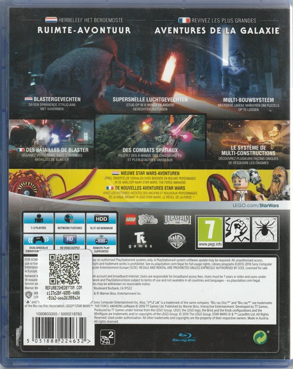 LEGO Star Wars: The Force Awakens (PS4) (achterkant)