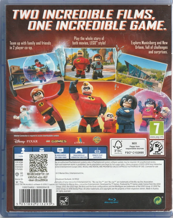 LEGO The Incredibles (PS4) (achterkant)