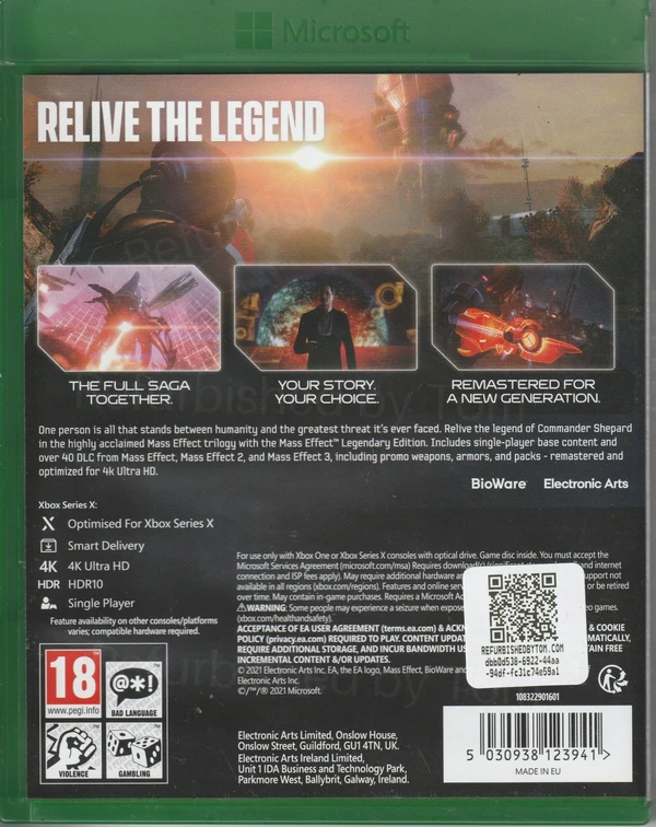 Mass Effect: Legendary Edition (Xbox One / Xbox Series X) (achterkant)