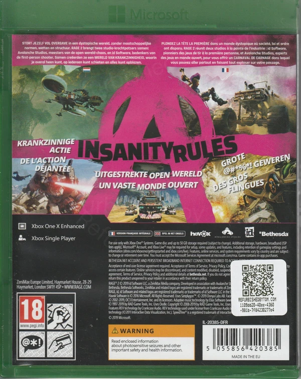 Rage 2 (Xbox One) (achterkant)