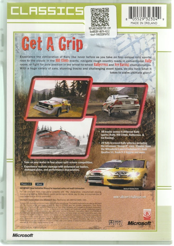 RalliSport Challenge (Xbox Original) (achterkant)