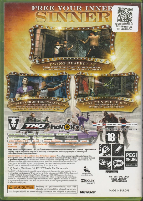 Saints Row 2 (Xbox 360) (achterkant)