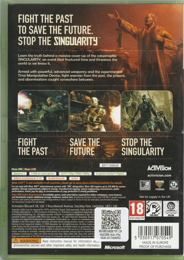 Singularity (Xbox 360) (achterkant)