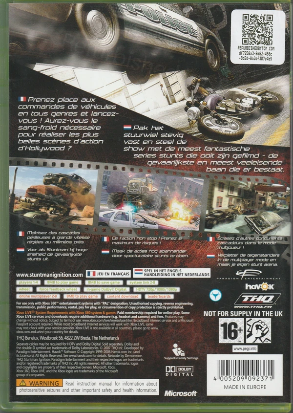 Stuntman Ignition (Xbox 360) (achterkant)