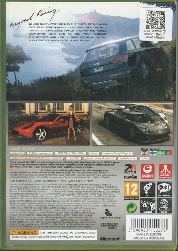 Test Drive Unlimited 2 (Xbox 360) (achterkant)