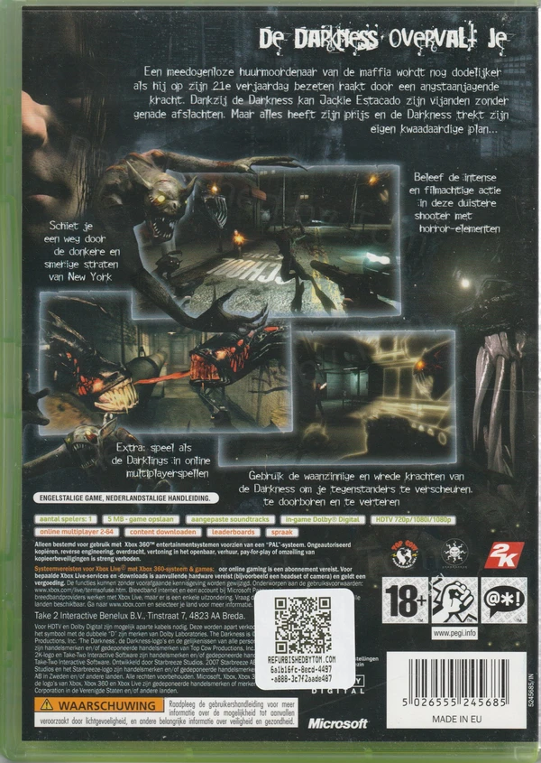 The Darkness (Xbox 360) (achterkant)