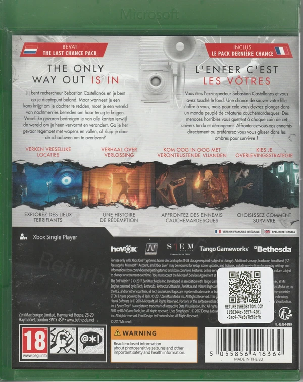 The Evil Within 2 (Xbox One) (achterkant) The Evil Within 2 (Xbox One) (achterkant)